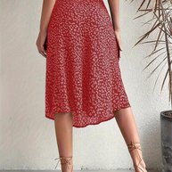 WW | Sommerrock, floral, geteilt, Midi-Rock, Rock mit hoher Taille