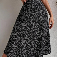 WW | Sommerrock, floral, geteilt, Midi-Rock, Rock mit hoher Taille