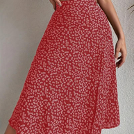 WW | Sommerrock, floral, geteilt, Midi-Rock, Rock mit hoher Taille