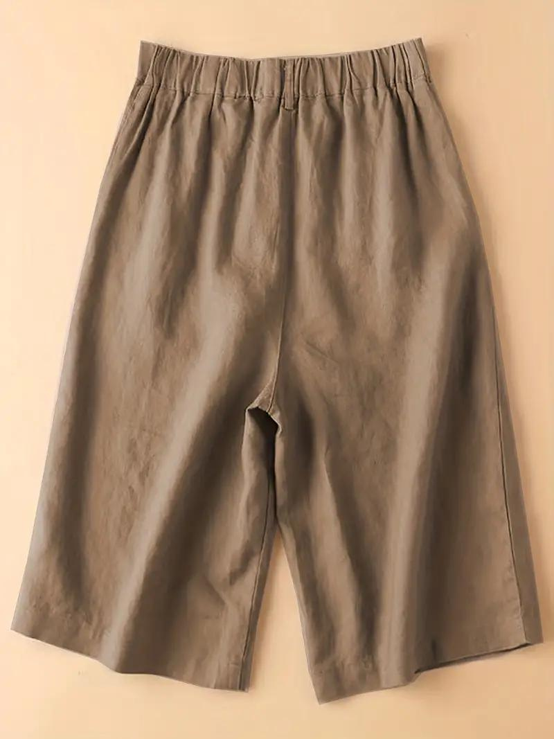 Damen-Sommershorts mit hoher Taille und elastischem Bund