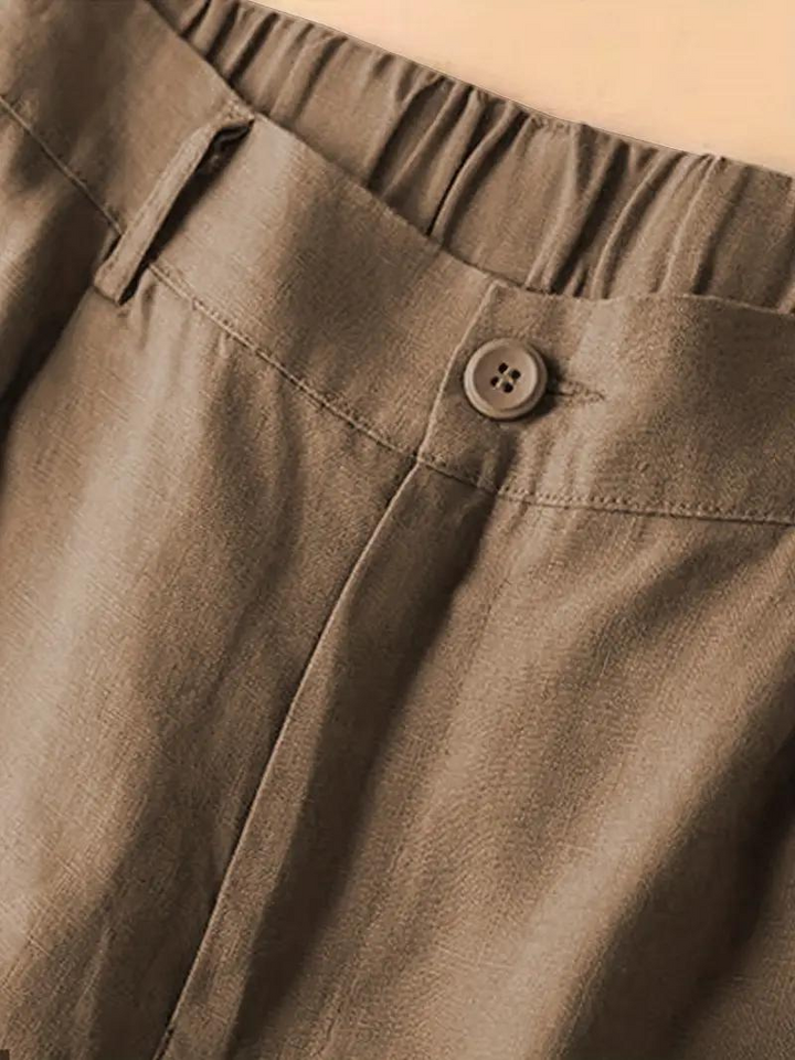 Damen-Sommershorts mit hoher Taille und elastischem Bund