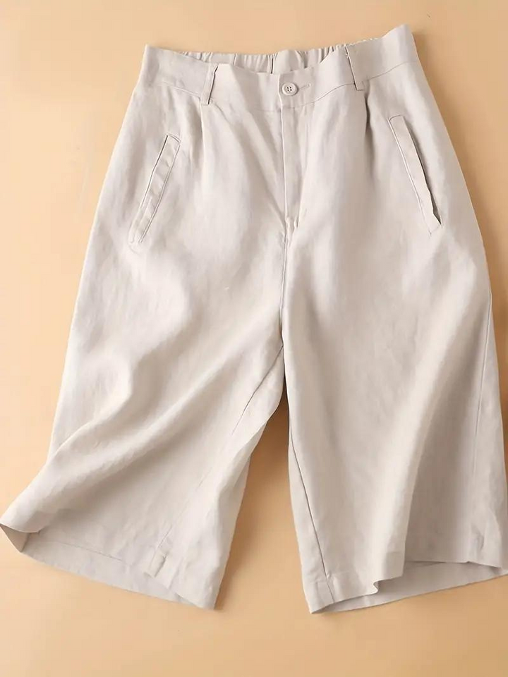 Damen-Sommershorts mit hoher Taille und elastischem Bund