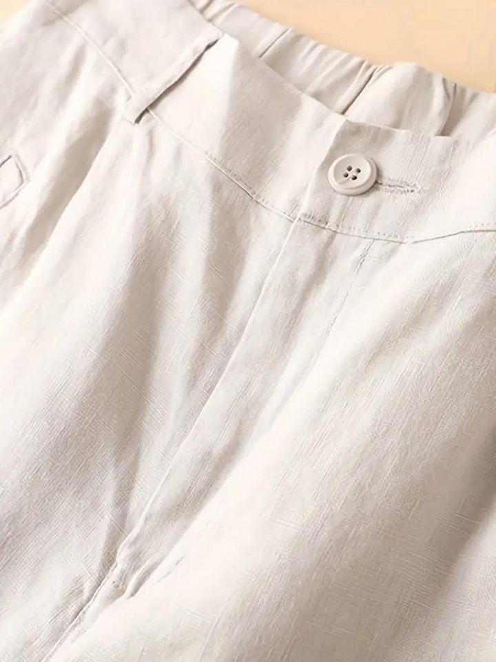 Damen-Sommershorts mit hoher Taille und elastischem Bund