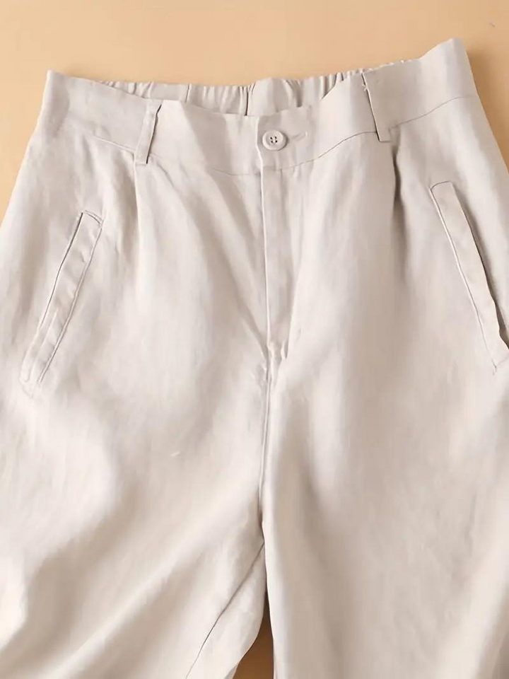 Damen-Sommershorts mit hoher Taille und elastischem Bund