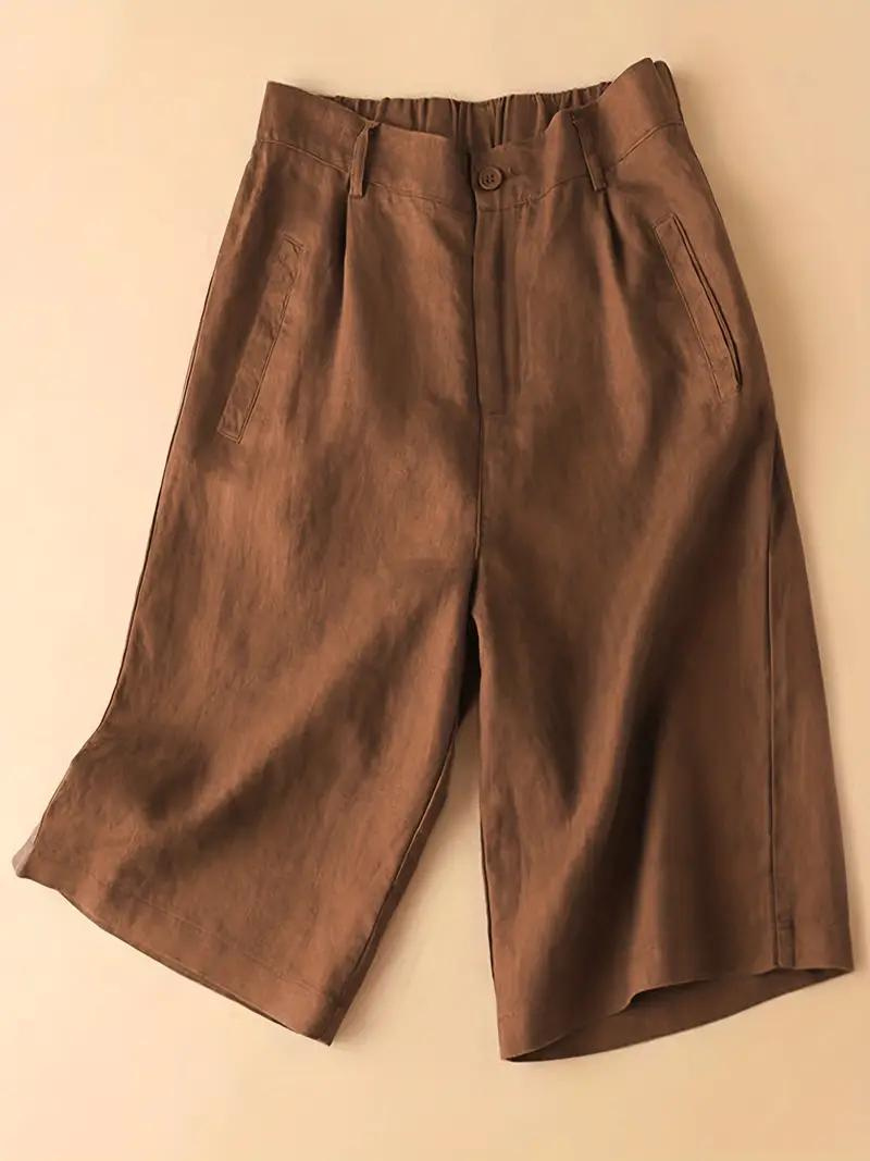 Damen-Sommershorts mit hoher Taille und elastischem Bund