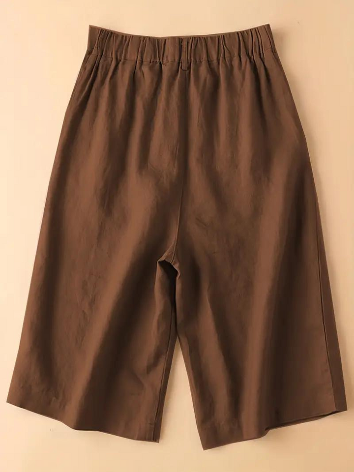Damen-Sommershorts mit hoher Taille und elastischem Bund