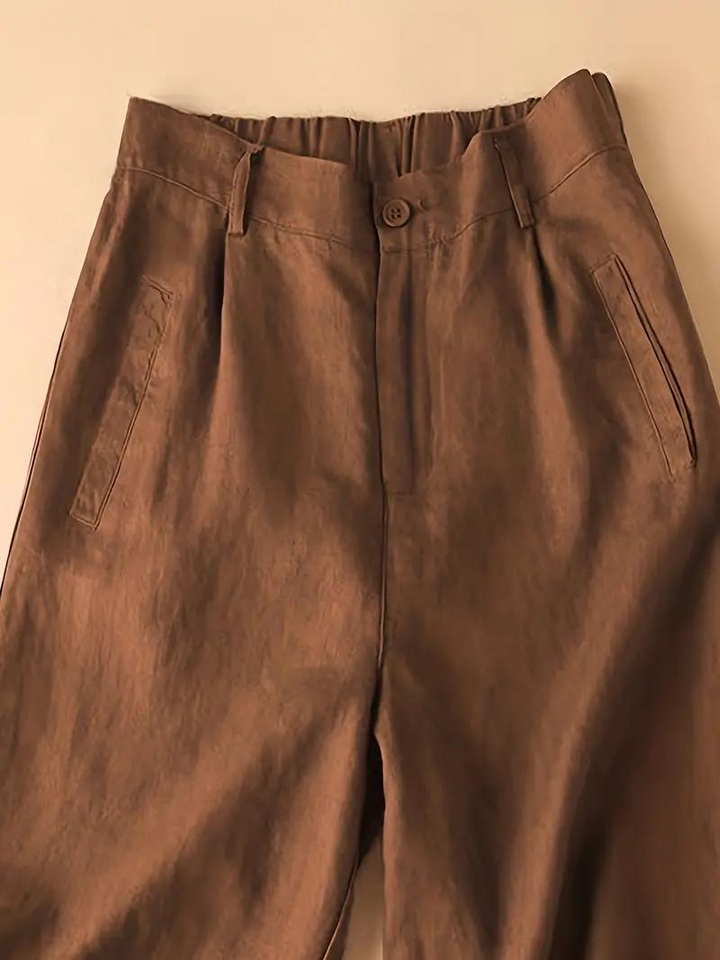 Damen-Sommershorts mit hoher Taille und elastischem Bund