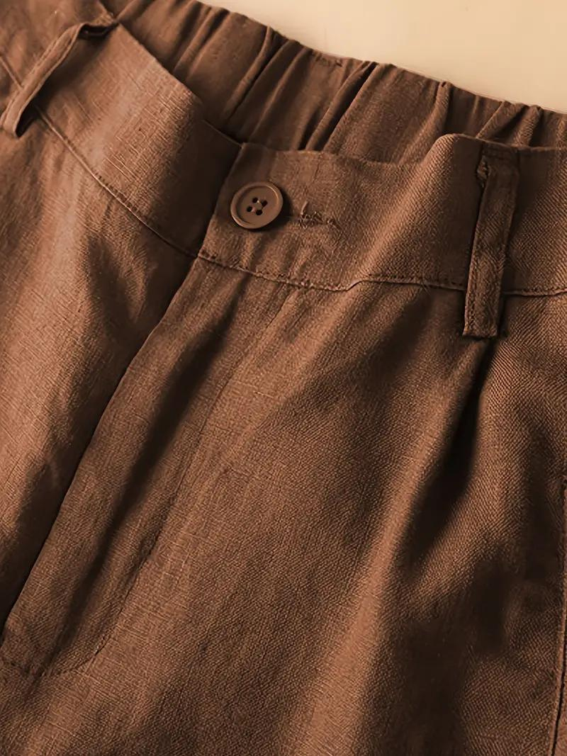 Damen-Sommershorts mit hoher Taille und elastischem Bund