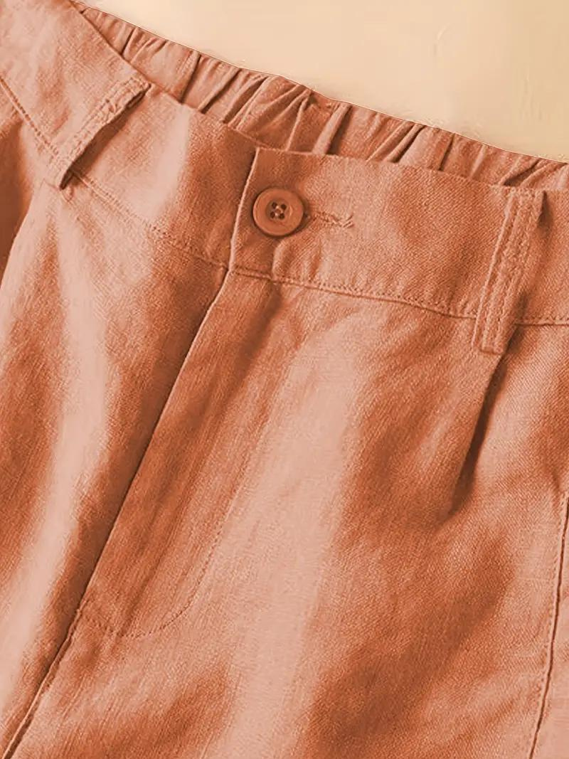 Damen-Sommershorts mit hoher Taille und elastischem Bund