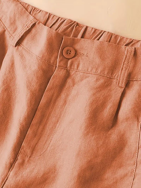 Wolff | Sommershorts, elastische Taille, lockere Passform, Shorts mit hoher Taille, Damenbekleidung