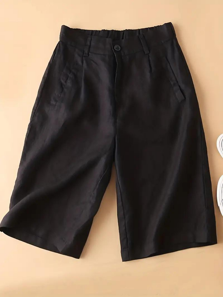 Damen-Sommershorts mit hoher Taille und elastischem Bund