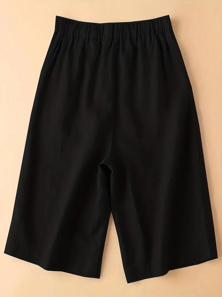 Damen-Sommershorts mit hoher Taille und elastischem Bund