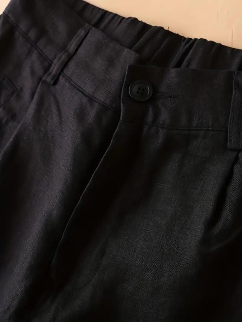 Damen-Sommershorts mit hoher Taille und elastischem Bund