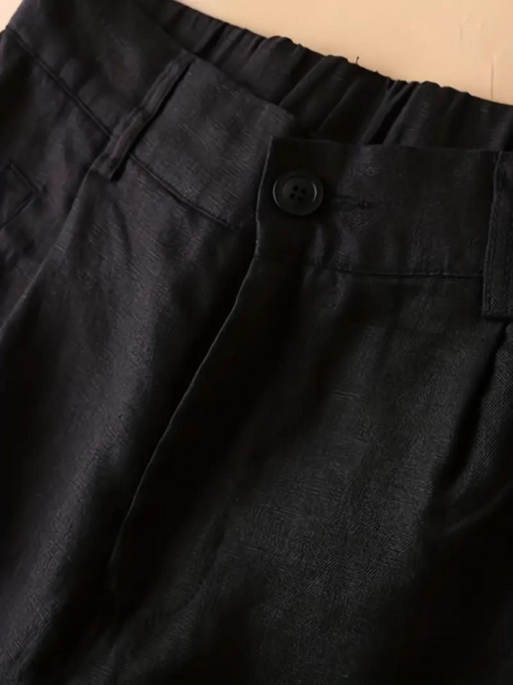 Damen-Sommershorts mit hoher Taille und elastischem Bund