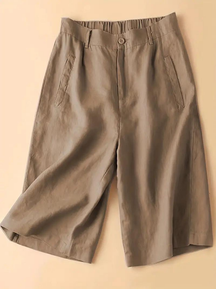 Damen-Sommershorts mit hoher Taille und elastischem Bund