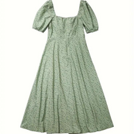 WW | Blumendruck Puffärmel Sommerkleid Maxikleid