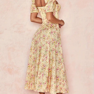 WW | Blumendruck Puffärmel Sommerkleid Maxikleid