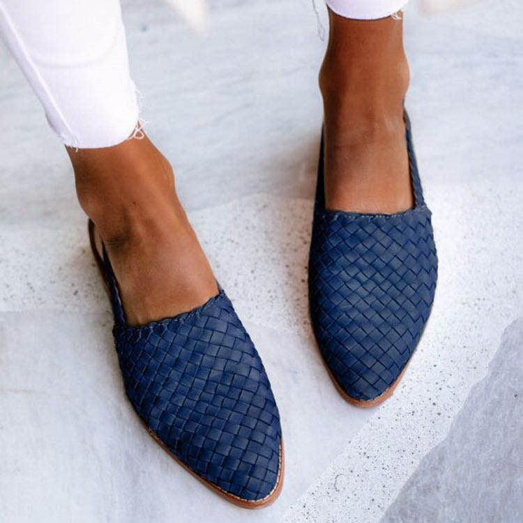 WW | zulaufende Schuhe hinten offen Schnallenriemen WW | zulaufende Flats Damenschuhe