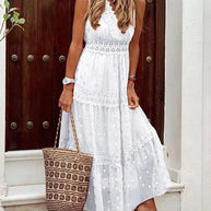 WW | Ärmellos V-Ausschnitt Maxikleid Sommerkleid