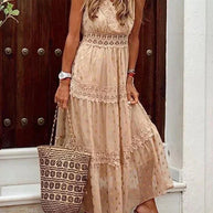 WW | Ärmellos V-Ausschnitt Maxikleid Sommerkleid