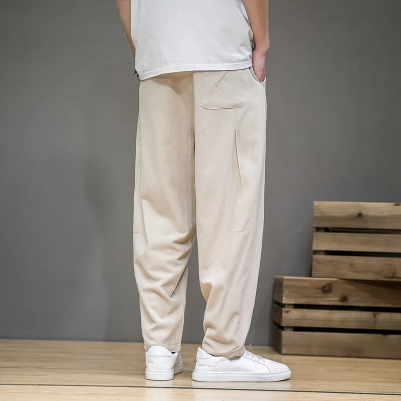 Herren Lässige Leinenhose In Taupe Farbe