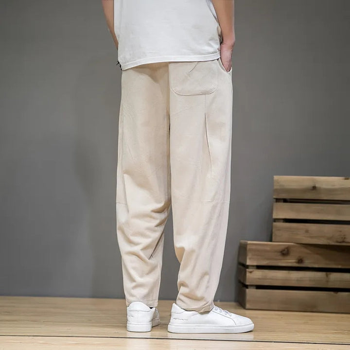 Herren Lässige Leinenhose In Taupe Farbe