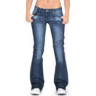 WW - Damen Low Rise Flared Jeans: Lässige Vintage Skinny Bell Bottom Jeans