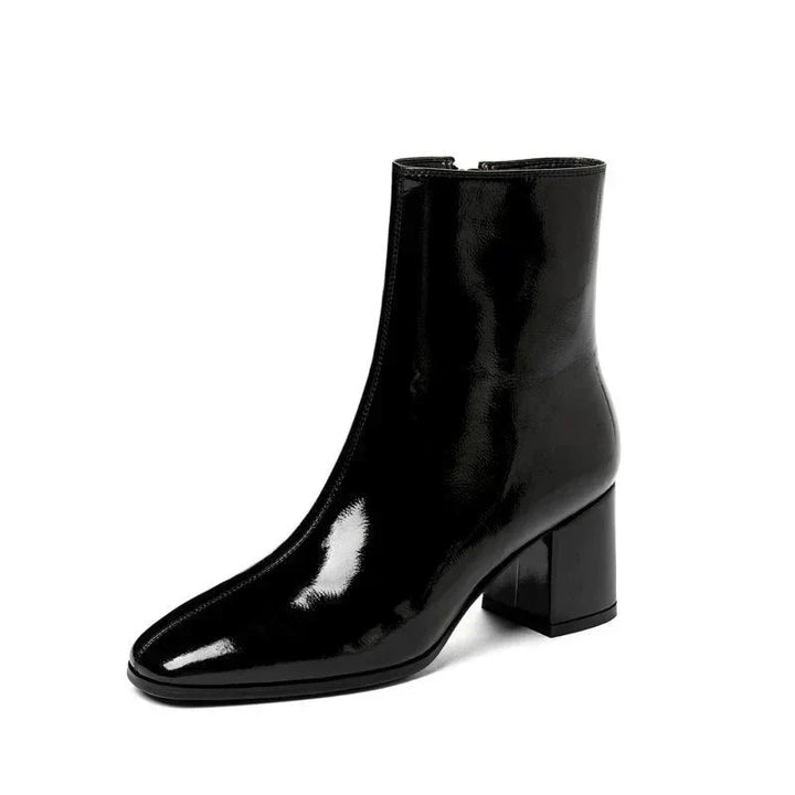 W&W Mode | mit Absatz Knöchelhoch Mittelhoher Absatz Lackstiefel Damenstiefel