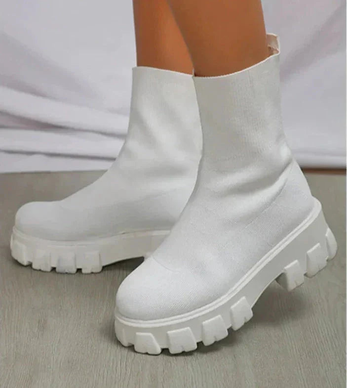 W&W Mode | Klobig Plateau Sockenstiefel Damenstiefel