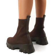 WW | Klobig Plateau Sockenstiefel Damenstiefel