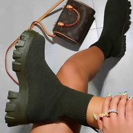 WW | Klobig Plateau Sockenstiefel Damenstiefel