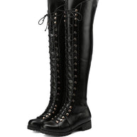 WW | Over-The-Knee Stiefel mit Schnürsenkeln