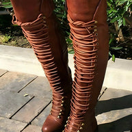 WW | Over-The-Knee Stiefel mit Schnürsenkeln