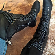 WW | Over-The-Knee Stiefel mit Schnürsenkeln