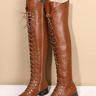 WW | Over-The-Knee Stiefel mit Schnürsenkeln