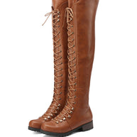 WW | Over-The-Knee Stiefel mit Schnürsenkeln