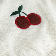 WW | Kirschrot Weiß Grobstrickjacke Damenjacke