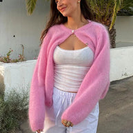 WW | mit Knopfleiste Warm Lockere Passform WW | Damen Strickwaren
