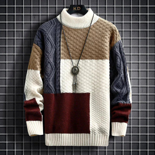 WW | hochgeschlossen Patchwork Pullover Herrenbekleidung