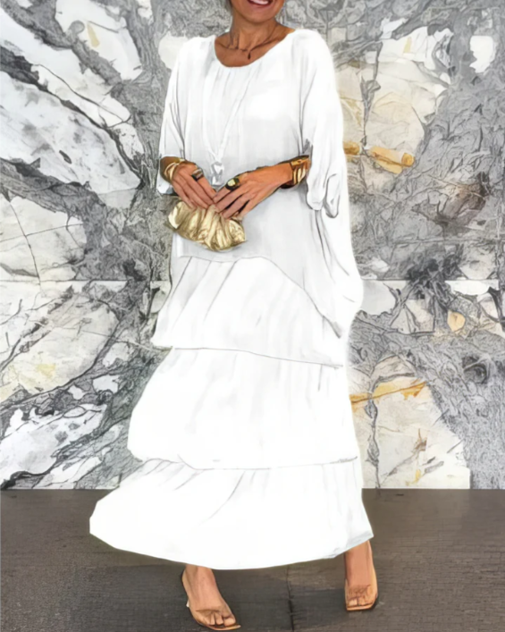 W&W Mode | Elegantes Maxikleid mit weitem Rundhalsausschnitt