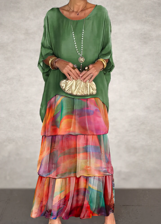 W&W Mode | Maxi Kleid Mit Weitem Rundhalsausschnitt