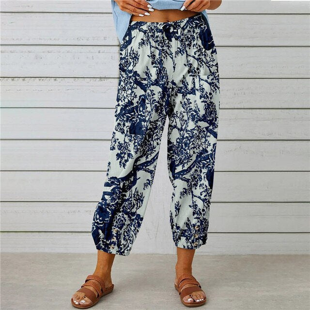 WW - Sommerhose mit elastischer Taille und Druckmuster
