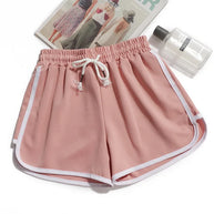 Damen Streifenshorts mit atmungsaktivem, elastischem Bund