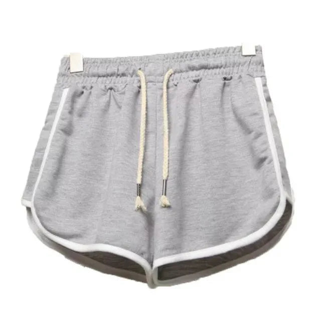 Damen Streifenshorts mit atmungsaktivem, elastischem Bund