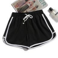 Damen Streifenshorts mit atmungsaktivem, elastischem Bund