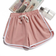 Damen Streifenshorts mit atmungsaktivem, elastischem Bund