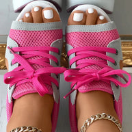 WW | Orthopädische Muffin Sandalen mit Ausschnitt und Schnürung