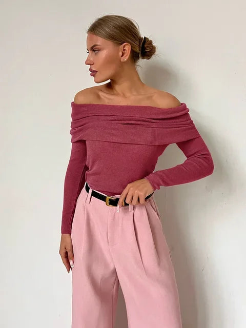 W&W Mode - Off Shoulder Pullover