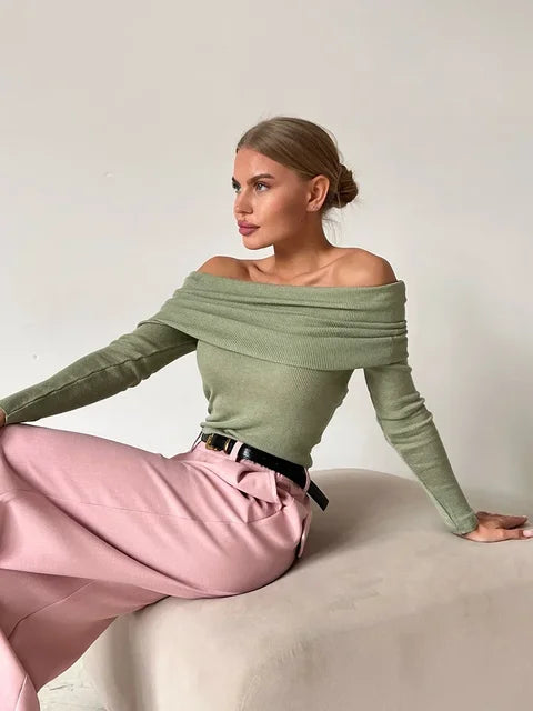 W&W Mode - Off Shoulder Pullover