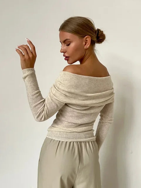 W&W Mode - Off Shoulder Pullover